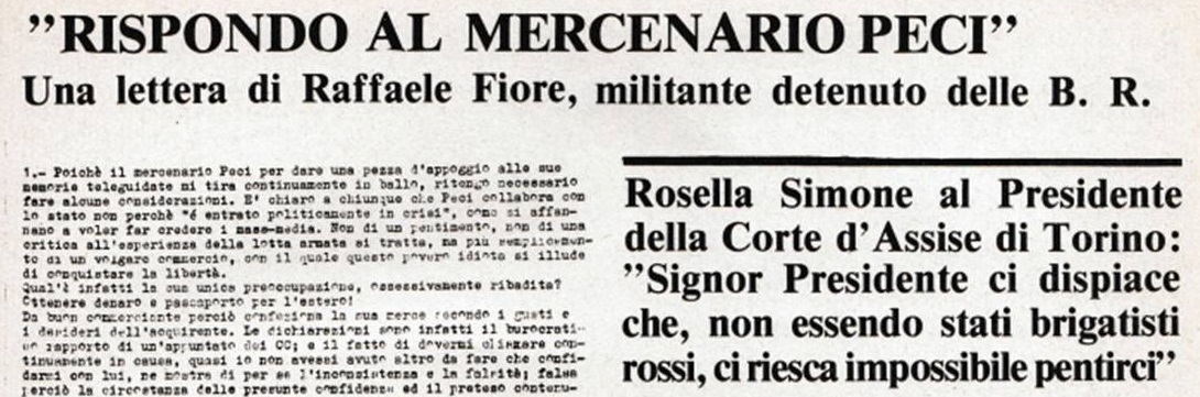 FIORE RISPONDE A PECI